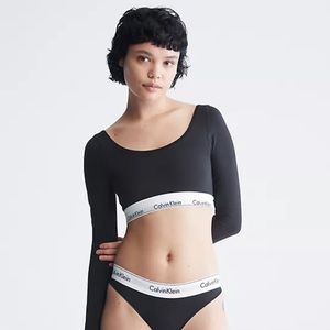 CALVIN KLEIN MODERN LONG SLEEVE BLACK BRALETTTE